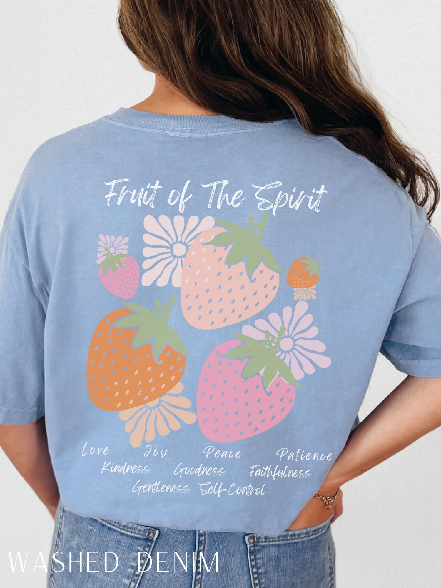 Christian Shirt, Boho Christian Tshirt, Custom Comfort Colors, Bible Verse T-Shirt, Faith Top, Religious Apparel for Women, Fruit of Spirit
